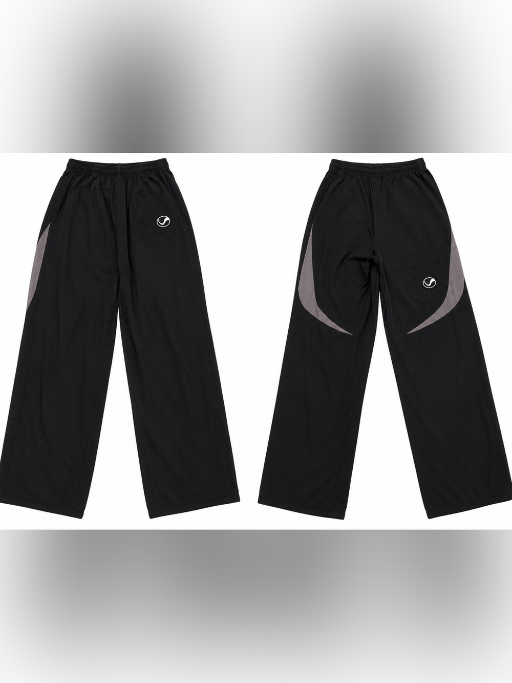 VETEMENTS- Men's Black Jogger Sweatpants with Gray Accent